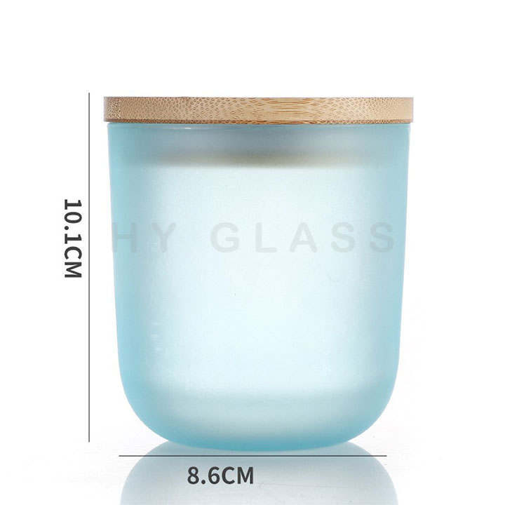 Wholesale 10oz arc bottom glass candle jar with bamboo lid