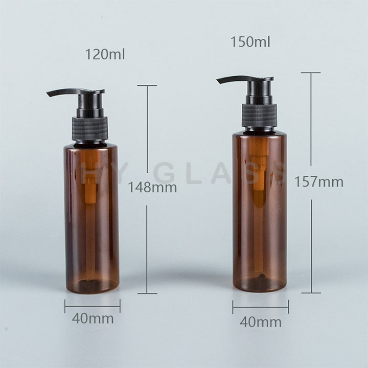 120ml150ml flat shoulder with spiral pump shampoo body lotion hand soap sub-bottle
