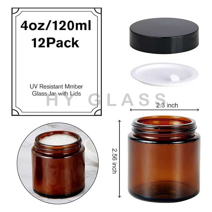 Wholesale 4oz amber glass candle holder with cap supplier
