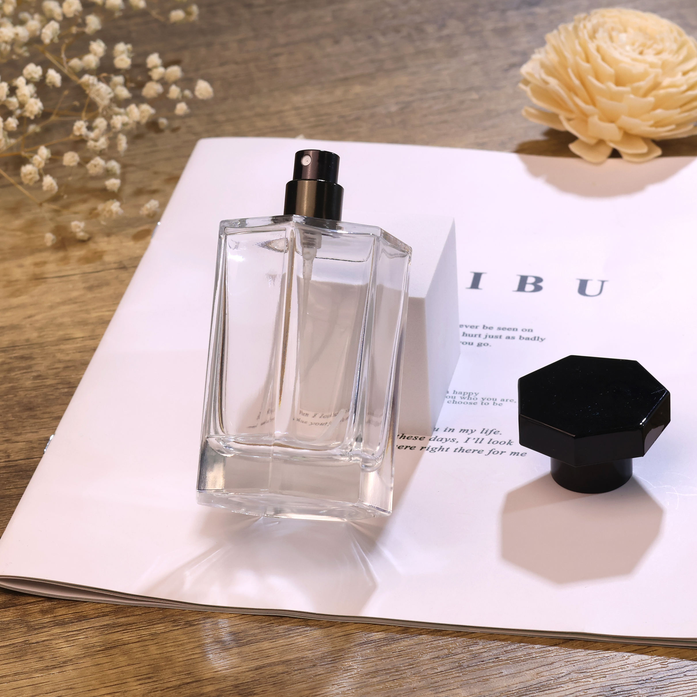 100ml Hexagonal glass perfume bottle